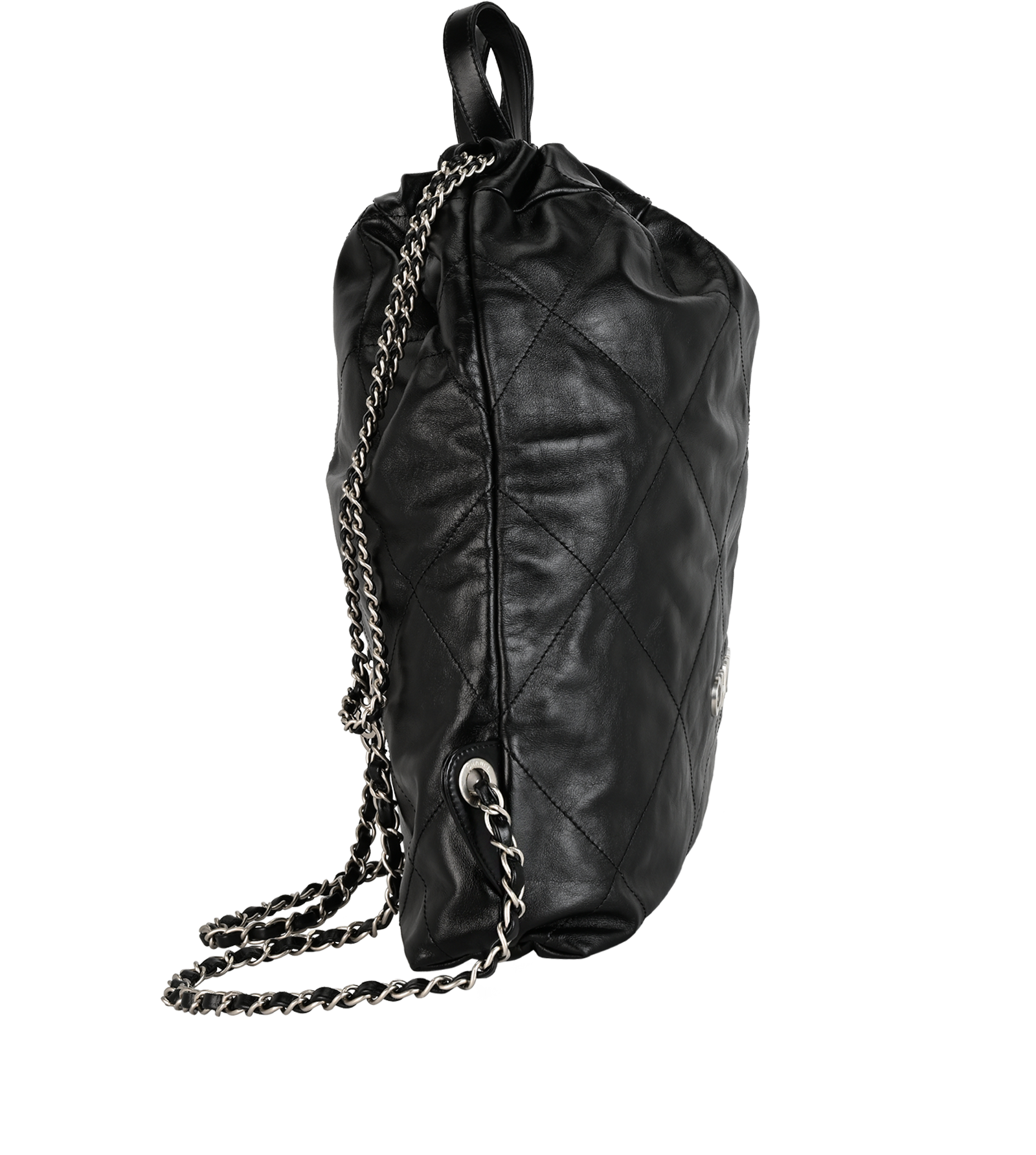 Medium 22 Backpack, &pound;2,500, Handbags, Black, Leather, Side view